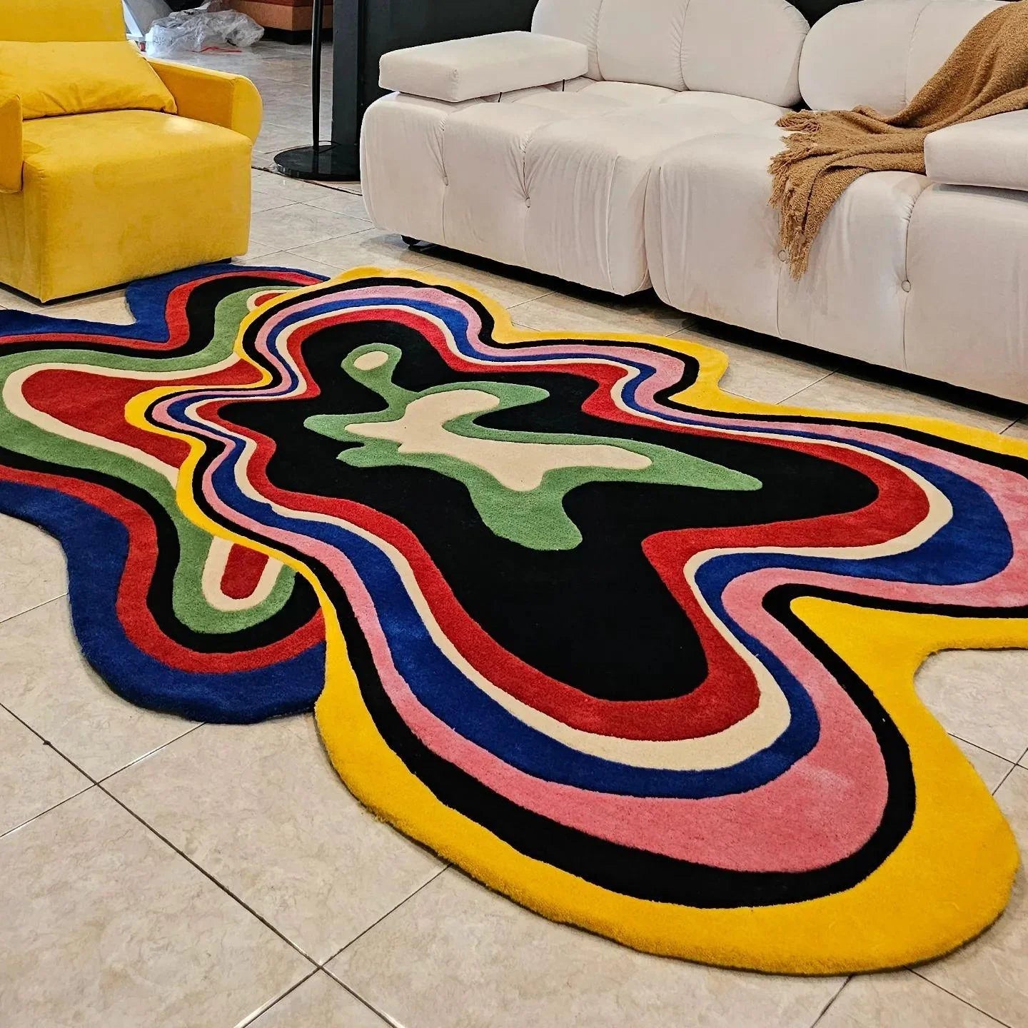 Abstract Irregular Hand Tufted Rug