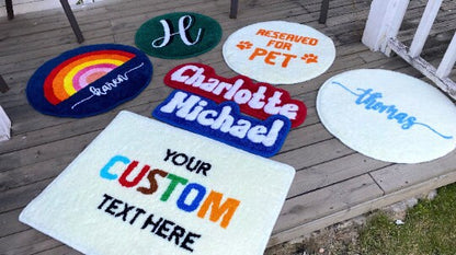 Custom Name Tag tufted Rugs Design • Name Text Tufting Rug • Personalized Characters Tuft Rug Carpet • Gift For Her • Baby Name Rug • Couple